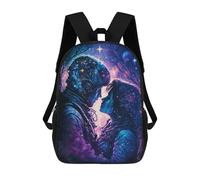 Mochilas De 17 Pulgadas Space Romance Astronaut And Woman in Starry Night Mochila Escolar Infantil Impresa En 3D Para Niños De Primaria Y Secundaria