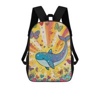 Mochilas De 17 Pulgadas Whale And Butterfly Fantasy-1 Mochila Escolar Para Niños, Impresa En 3D Para Niños De Primaria Y Secundaria.