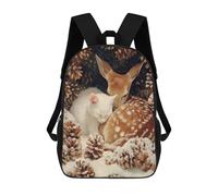 Mochilas De 17 Pulgadas Winter Forest Friends-2 Mochila Escolar Infantil Impresa En 3D Para Niños De Primaria Y Secundaria