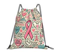 Mochilas De Cuerdas Concientización sobre El Cáncer De Mama Esperanza Casual Bolsa Gimnasio Gran Capacidadte Bolsa con Cordón para Fútbol Playa Acampada 39X46Cm
