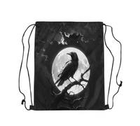 Mochilas De Cuerdas Crow Salvaje Fácil De Doblar Gymsack Resisten Bolsa De Cordón para Hombre Acampada Natación 39X46Cm
