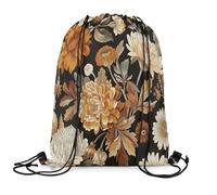 Mochilas De Cuerdas Flores Bohemias, Flores Botánicas, Hojas Tropicales Fácil De Doblar Mochila Gimnasio Cuerdas Impermeable Bolsa De Deporte para Natación Viaje Mujer 39X46Cm