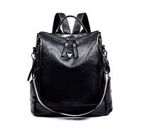 Mochilas de cuero genuino para mujeres Femme Ladies Bagpack mochila de diseño de lujo, negro, 32 * 13 * 34CM