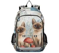 Mochilas de mano para niños de 8 a 12 años: mochilas casuales para la escuela secundaria en varios colores - Cartoon Tonkinese Cats A River