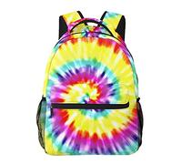 Mochilas de moda Casual Sports College Middle High School Mochila de moda, mochila de viaje ligera para exteriores para computadora portátil para niños y niñas, mochila única con diseño de teñido anu