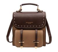 Mochilas de moda para mujer, diseño vintage, correa ajustable, bolso cruzado de poliuretano para varias ocasiones, caqui