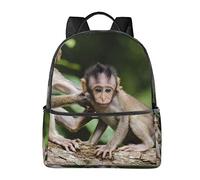 Mochilas de Navidad con diseño de Papá Noel, trineo y renos, para niñas y niños, para escuela primaria, para jardín de infantes, mochila para la escuela, Cute Little Monkeys, One Size
