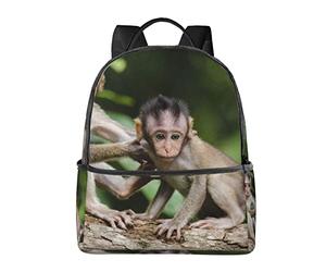 Mochilas de Navidad con diseño de Papá Noel, trineo y renos, para niñas y niños, para escuela primaria, para jardín de infantes, mochila para la escuela, Cute Little Monkeys, One Size