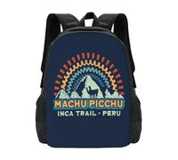 Mochilas de ocio Picchu Retro Inca-Peru escolares Portátil Mochila de viaje Machu Picchu Camino Inca Inka Camino Peruano Andes Regalos de vacaciones al aire libre
