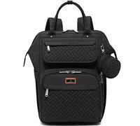 Mochilas de Pañales para Bebé, BabbleRoo bolsas grandes multifunción con cambiador y correas para cochecito y funda para chupete, mochila de viaje unisex para cambiar pañales para mamás y papás, Negro