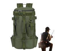 Mochilas de pesca, de pesca | Mochila con espacio para cebo, mochila de senderismo, equipo de supervivencia para sitios de construcción, caza y camping, Verde militar, se beskrivning, Unisex
