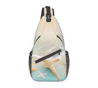Mochilas de playa con estrellas de mar, bolsos de pecho para hombres y mujeres, bolsos cruzados, bolsos de hombro de moda de senderismo deportes al aire libre, negro, talla única, bolsa cruzada