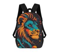 Mochilas De Viaje Lindas Impresas En 3D Cosmic Lion Portrait Neon Jungle King Lion Portrait Mochila Escolar Para Niños, Mochila Informal Para Exteriores, Mochilas De Moda Informales Para Niños Para