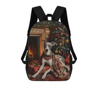 Mochilas De Viaje Lindas Impresas En 3D Dog Christmas Portrait by Fireplace Greyhound in Sweater Mochila Escolar Para Niños, Mochila Informal Para Exteriores, Mochilas De Moda Informales Para Niños P