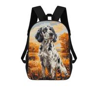 Mochilas De Viaje Lindas Impresas En 3D English Setter Portrait in Autumn Landscape Mochila Escolar Para Niños, Mochila Informal Para Exteriores, Mochilas De Moda Informales Para Niños Para Niñas 17in