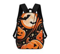 Mochilas De Viaje Lindas Impresas En 3D Halloween Night with Pumpkins And Bats Mochila Escolar Para Niños, Mochila Informal Para Exteriores, Mochilas De Moda Informales Para Niños Para Niñas 17inch