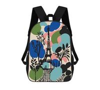Mochilas De Viaje Lindas Impresas En 3D Paris Eiffel Tower Colorful Illustration Mochila Escolar Para Niños, Mochila Informal Para Exteriores, Mochilas De Moda Informales Para Niños Para Niñas 17inch