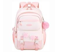 Mochilas escolares Bonita y espaciosa mochila escolar con decoración de estrellas for adolescentes, alumnos de primaria y secundaria, incluye estuche a juego. útiles escolare(Rose,1pcs)