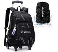 Mochilas Escolares con Ruedas Carro para Mochilas Escolares Niña Niños Grande Bolsas Escolares 6 Ruedas Trolley Bag Mochila Infantil Negro 32x20x46cm