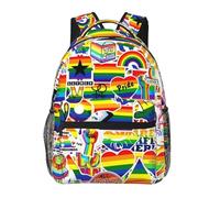 Mochilas Escolares Estampado Mochila Escolar Infantil Orgullo LGBT Amor Gay Corazón Arcoíris Estrellas Puño de la Paz Moda Bolsa para la Escuela para NiñAs Niños Deportes 29X40cm