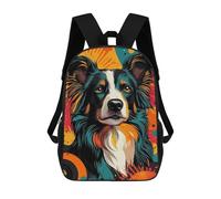 Mochilas Escolares Impresas En 3D Border Collie Pop Art Energetic Border Collie in Pop Art Form Mochilas De Moda Para Niños De Gran Capacidad Mochilas Escolares Para Niños Mochilas De Viaje 17inch