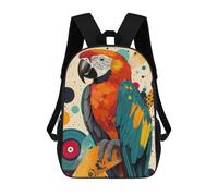 Mochilas Escolares Impresas En 3D Colorful Parrot Abstract Art Print Tropical Home Décor, Bird Lover Gift, Vibrant Wall Art Macaw ... Mochilas De Moda Para Niños De Gran Capacidad Mochilas Escolares