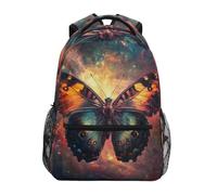 Mochilas Escolares Mariposa con Alas Azules Y Negras Bolsa De Deporte Casual Bolsa De Viaje Resistente Mochila Escolar para Viaje Senderismo Camping