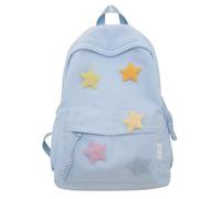 Mochilas escolares Mochila escolar de tela Oxford con colgante de estrella for adolescentes, bolso ligero for portátil, versátil e informal for escuela secundaria y universidad. útiles escolare(Blu)