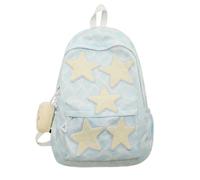 Mochilas escolares Mochilas con estampado de estrellas for niñas, bonita mochila la escuela, libros de secundaria, computadora portátil for mujeres, mochila de gran capacidad útiles escolare(Blu)
