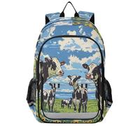 Mochilas escolares para niños de 8 a 12 años: mochilas ajustables para niños y niñas de 5º grado en varios colores - Cows on The Prairie Cartoon Anime