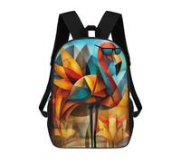 Mochilas Escolares Para Niños Impresas En 3D Charming Flamingo - Cubist Cool in Shades Mochila De Moda Mochila Informal De Viaje Para Niños Mochila De Gran Capacidad Para Niños Y Niñas 17inch