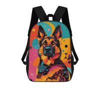 Mochilas Escolares Para Niños Impresas En 3D German Shepherd Pop Art Pop-Art Dog Print Mochila De Moda Mochila Informal De Viaje Para Niños Mochila De Gran Capacidad Para Niños Y Niñas 17inch