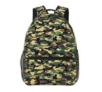 Mochilas Escuela Moda Mochila Escolar Infantil Arte de camuflaje militar con camuflaje verde genial Unisex Daypacks para Trabajo Diario Juveniles Hombres 29X40cm