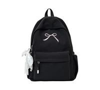 Mochilas estilo japonés, lazos, escuela, gran capacidad, mochila casual, bolsa de viaje, mochila universitaria, lindos lazos, Negro , Mass Beauty