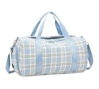 Mochilas Gimnasio Bolsa De Deporte para Gimnasio, Bolsa De Viaje con Bolsillo Mojado, Compartimento para Zapatos, Plegable, Cuadros Azules Bolsa Gym Hombre
