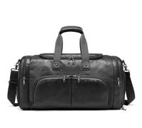 GOOPEEG Mochilas Gimnasio Petate De Cuero del Viaje De Negocios del Gimnasio del Fin De Semana De La Bolsa De Viaje, Bolso De Mano para El Negocio del Uso Diario Bolsa Gym Hombre(B)