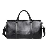 Mochilas Gimnasio Portatrajes De 17 Pulgadas para Viajes, Bolso De Fin De Semana, Bolso De Viaje De Cuero PU para Hombres, Deportes De Gimnasio Bolsa Gym Hombre(Black)