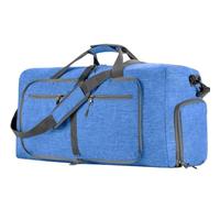 Mochilas Gimnasio Portatrajes De 24 Pulgadas con Compartimento para Zapatos, 2 En 1 Bolsos Colgantes para El Fin De Semana del Traje De Maleta Bolsa Gym Hombre(Blue)