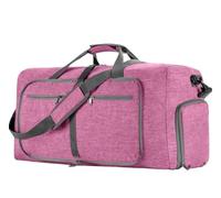 Mochilas Gimnasio Portatrajes De 24 Pulgadas con Compartimento para Zapatos, 2 En 1 Bolsos Colgantes para El Fin De Semana del Traje De Maleta Bolsa Gym Hombre(Pink)