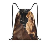 Mochilas Golden Retrievers Unisex Gymsack Fácil De Doblar Bolsas con Cordón para Vacaciones Senderismo Acampada 39X46Cm