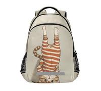 Mochilas grandes con diseño de gato a rayas con bolsas grandes para niños y niñas de sexto grado mochilas de moda para adolescentes