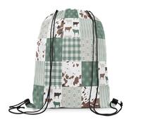 Mochilas Huella De Vaca Ajustable Mochila Gimnasio Cuerdas Casual Bolsa De Deporte para Mujer Hombre Fútbol 39X46Cm