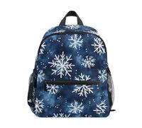 Mochilas infantiles con diseño de copos de nieve para niños y niñas, mochilas pequeñas para guardería o escuela