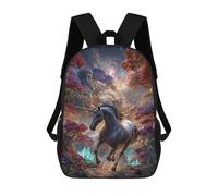 Mochilas Infantiles De 17 Pulgadas Enchanted Unicorn Forest Fantasy Mochila Escolar Impresa En 3D Para Niños Mochilas De Viaje De Moda Para Niños Y Estudiantes