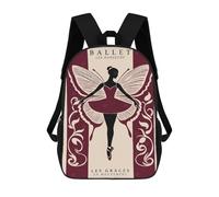 Mochilas Infantiles Impresas En 3D Ballet Dancer with Butterfly Wings Poster Mochilas Mochilas De Moda Casual Mochila De Día Bonitas Bolsas De Viaje Mochila Casual Para Exteriores Para Niño Y Niña