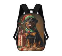 Mochilas Infantiles Impresas En 3D Christmas Rottweiler with Presents -1 Mochilas Mochilas De Moda Casual Mochila De Día Bonitas Bolsas De Viaje Mochila Casual Para Exteriores Para Niño Y Niña