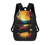 Mochilas Infantiles Impresas En 3D Drifting Into Fire - Expressionist Abstract Boat Scene Mochilas Para Libros Para Niños Y Niñas Mochila Escolar Infantil Con Bolsillos Grandes Para Niños 17inch