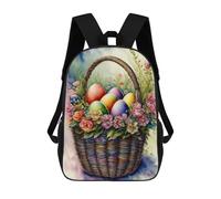 Mochilas Infantiles Impresas En 3D Easter Basket with Eggs And Flowers Mochilas Mochilas De Moda Casual Mochila De Día Bonitas Bolsas De Viaje Mochila Casual Para Exteriores Para Niño Y Niña
