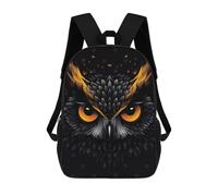 Mochilas Infantiles Impresas En 3D Fierce Owl Vector Portrait with Fiery Orange Eyes Mochila Escolar Infantil Linda Mochila Informal Para Exteriores Para Niños Estudiantes De Secundaria 17inch