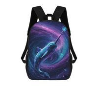 Mochilas Infantiles Impresas En 3D Galactic Narwhal - Cosmic Whale Fantasy Digital Art Mochilas Mochilas De Moda Casual Mochila De Día Bonitas Bolsas De Viaje Mochila Casual Para Exteriores Para Niño